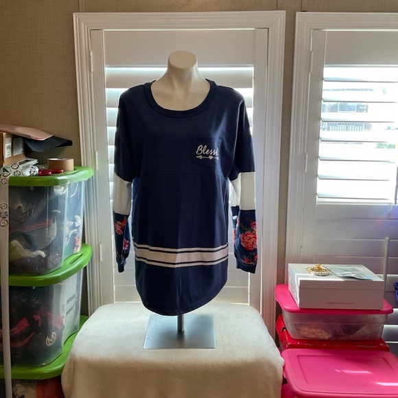 Justify Blue Knit Top - Picture 1 of 6